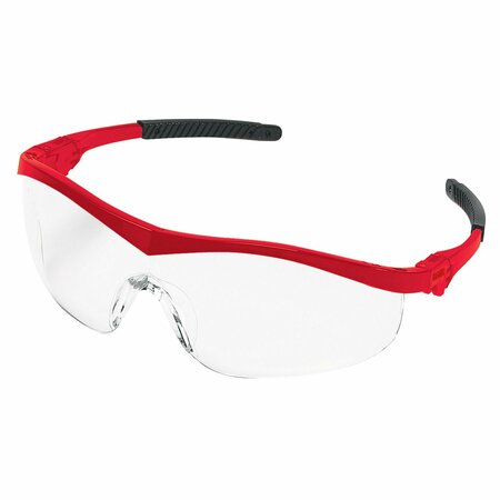 MCR SAFETY Glasses, ST1 Red Frame, Clear Lens, 12PK ST130